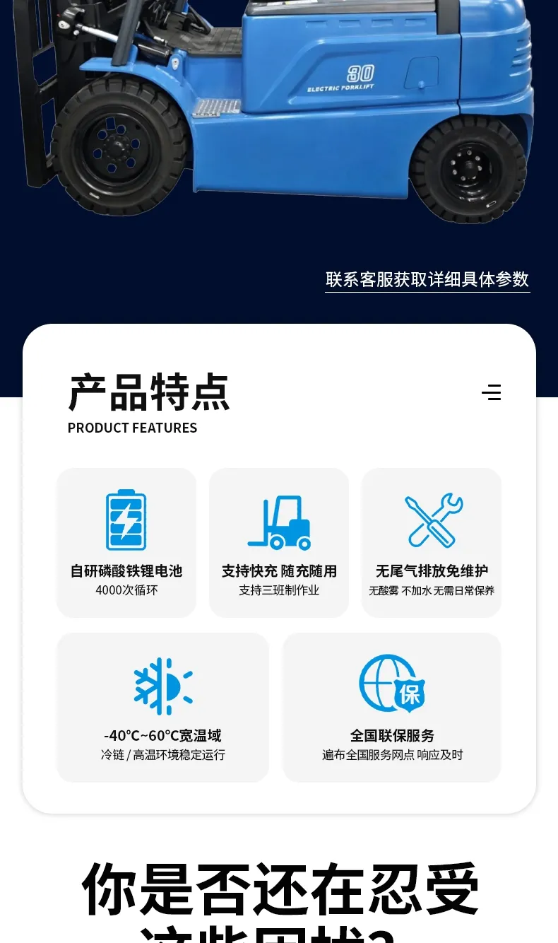 Carretilla elevadora eléctrica de 3 toneladas BYD(Figura2)